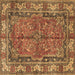 Square Persian Brown Traditional Rug, tr3976brn