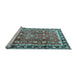 Sideview of Machine Washable Persian Light Blue Traditional Rug, wshtr3977lblu