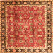 Serging Thickness of Persian Orange Traditional Rug, tr3977org
