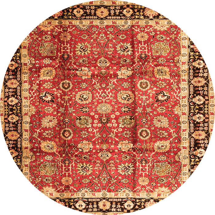 Square Persian Orange Traditional Rug, tr3977org