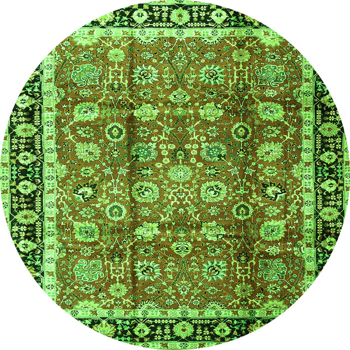 Square Persian Green Traditional Rug, tr3977grn