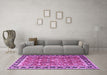 Machine Washable Persian Purple Traditional Area Rugs in a Living Room, wshtr3977pur