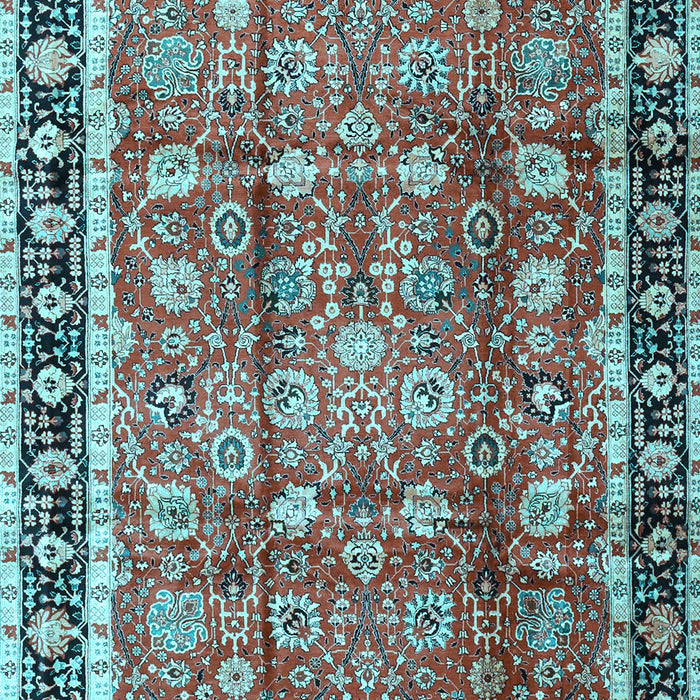 Machine Washable Persian Light Blue Traditional Rug, wshtr3977lblu