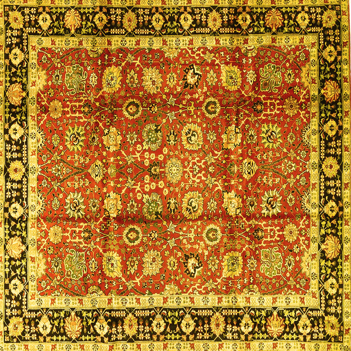 Square Persian Yellow Traditional Rug, tr3977yw