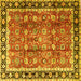 Square Persian Yellow Traditional Rug, tr3977yw