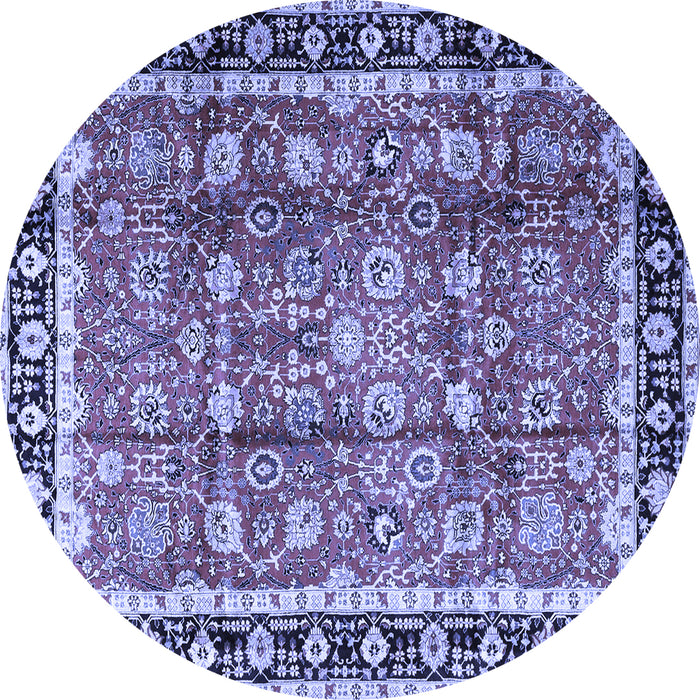 Round Persian Blue Traditional Rug, tr3977blu
