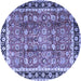 Round Persian Blue Traditional Rug, tr3977blu