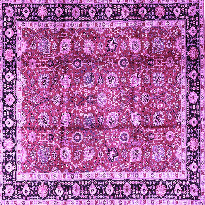 Square Machine Washable Persian Purple Traditional Area Rugs, wshtr3977pur