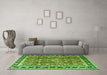 Machine Washable Persian Green Traditional Area Rugs in a Living Room,, wshtr3977grn