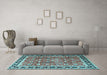 Machine Washable Persian Light Blue Traditional Rug in a Living Room, wshtr3977lblu