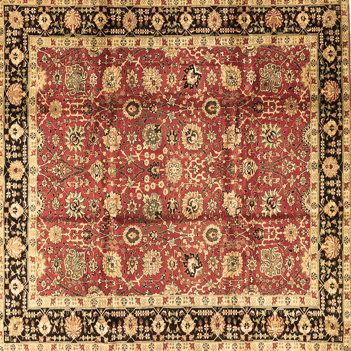 Square Persian Brown Traditional Rug, tr3977brn