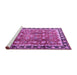 Sideview of Machine Washable Persian Purple Traditional Area Rugs, wshtr3977pur