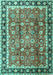 Machine Washable Persian Turquoise Traditional Area Rugs, wshtr3977turq