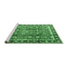 Sideview of Machine Washable Persian Emerald Green Traditional Area Rugs, wshtr3977emgrn