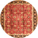 Machine Washable Persian Orange Traditional Area Rugs, wshtr3977org