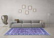 Machine Washable Persian Blue Traditional Rug in a Living Room, wshtr3977blu