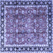 Square Persian Blue Traditional Rug, tr3977blu