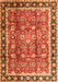 Serging Thickness of Machine Washable Persian Orange Traditional Area Rugs, wshtr3977org