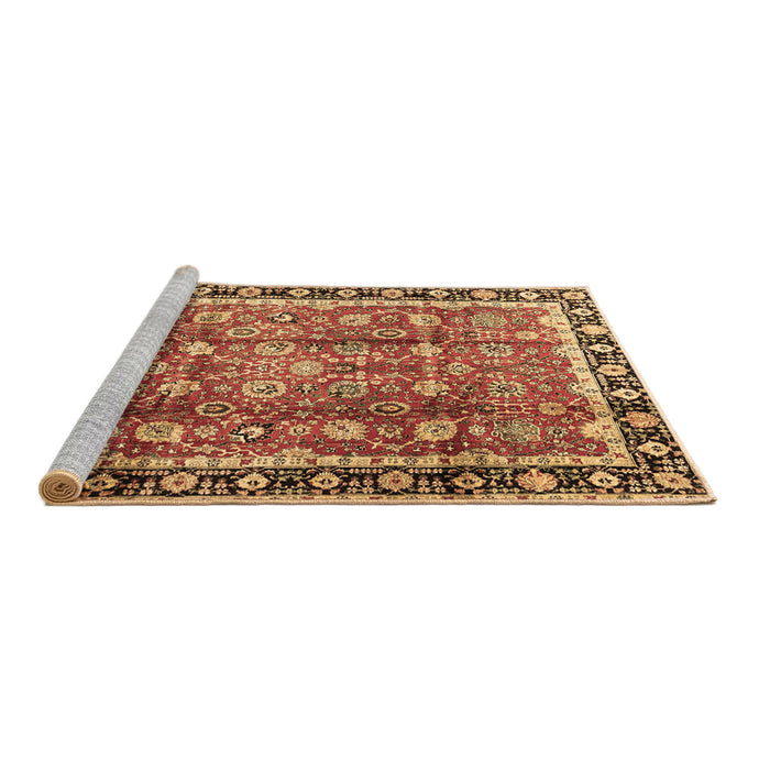 Sideview of Machine Washable Persian Brown Traditional Rug, wshtr3977brn