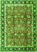 Serging Thickness of Machine Washable Persian Green Traditional Area Rugs, wshtr3977grn