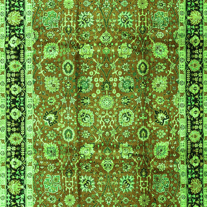 Serging Thickness of Machine Washable Persian Green Traditional Area Rugs, wshtr3977grn