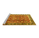 Sideview of Machine Washable Persian Yellow Traditional Rug, wshtr3977yw