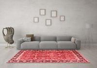 Machine Washable Persian Red Traditional Rug, wshtr3977red