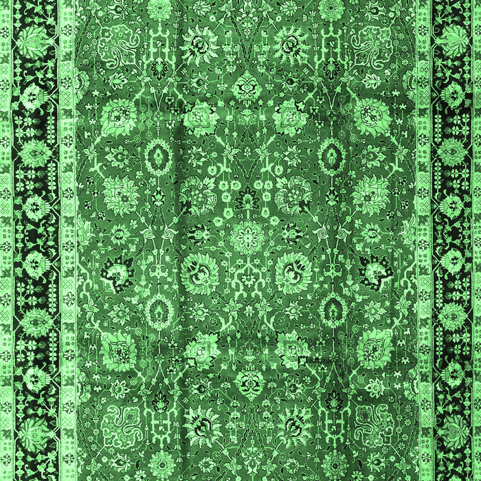 Machine Washable Persian Emerald Green Traditional Area Rugs, wshtr3977emgrn