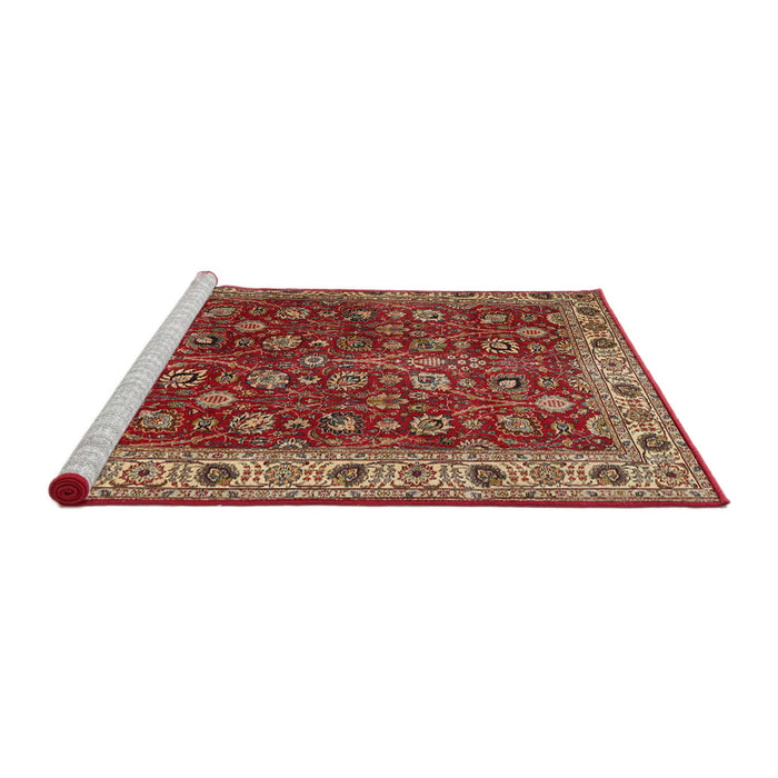 Sideview of Machine Washable Traditional Tomato Red Rug, wshtr3978