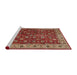 Sideview of Machine Washable Traditional Tomato Red Rug, wshtr3978