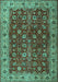 Machine Washable Persian Turquoise Traditional Area Rugs, wshtr3978turq