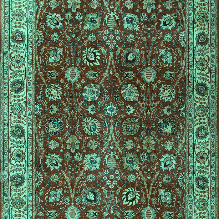 Machine Washable Persian Turquoise Traditional Area Rugs, wshtr3978turq