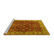 Sideview of Machine Washable Persian Yellow Traditional Rug, wshtr3978yw