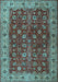 Machine Washable Persian Light Blue Traditional Rug, wshtr3978lblu