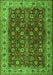 Serging Thickness of Machine Washable Persian Green Traditional Area Rugs, wshtr3978grn