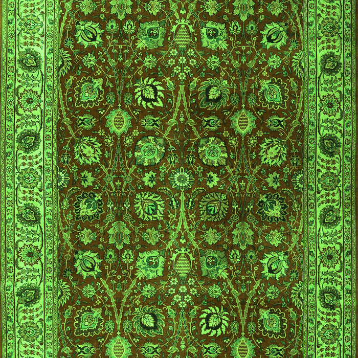 Serging Thickness of Machine Washable Persian Green Traditional Area Rugs, wshtr3978grn
