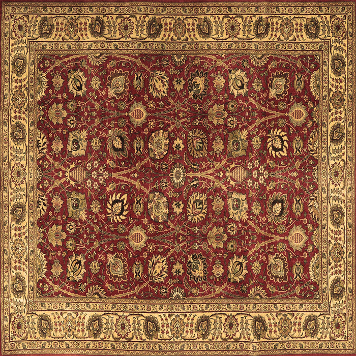Square Persian Brown Traditional Rug, tr3978brn