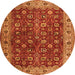 Machine Washable Persian Orange Traditional Area Rugs, wshtr3978org