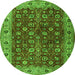 Square Persian Green Traditional Rug, tr3978grn