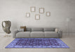 Machine Washable Persian Blue Traditional Rug in a Living Room, wshtr3978blu