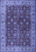 Machine Washable Persian Blue Traditional Rug, wshtr3978blu