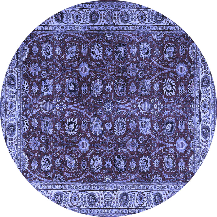 Round Persian Blue Traditional Rug, tr3978blu