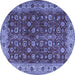 Round Persian Blue Traditional Rug, tr3978blu