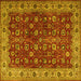 Square Machine Washable Persian Yellow Traditional Rug, wshtr3978yw