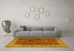 Machine Washable Persian Yellow Traditional Rug in a Living Room, wshtr3978yw