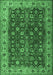 Machine Washable Persian Emerald Green Traditional Area Rugs, wshtr3978emgrn