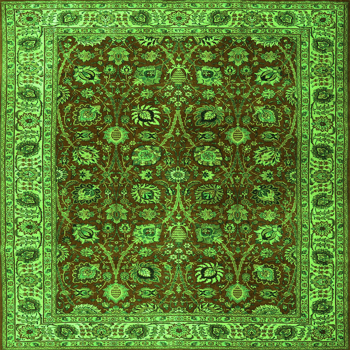 Serging Thickness of Persian Green Traditional Rug, tr3978grn