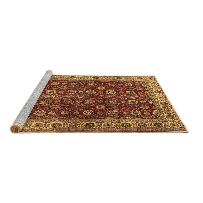 Sideview of Machine Washable Persian Brown Traditional Rug, wshtr3978brn