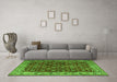 Machine Washable Persian Green Traditional Area Rugs in a Living Room,, wshtr3978grn