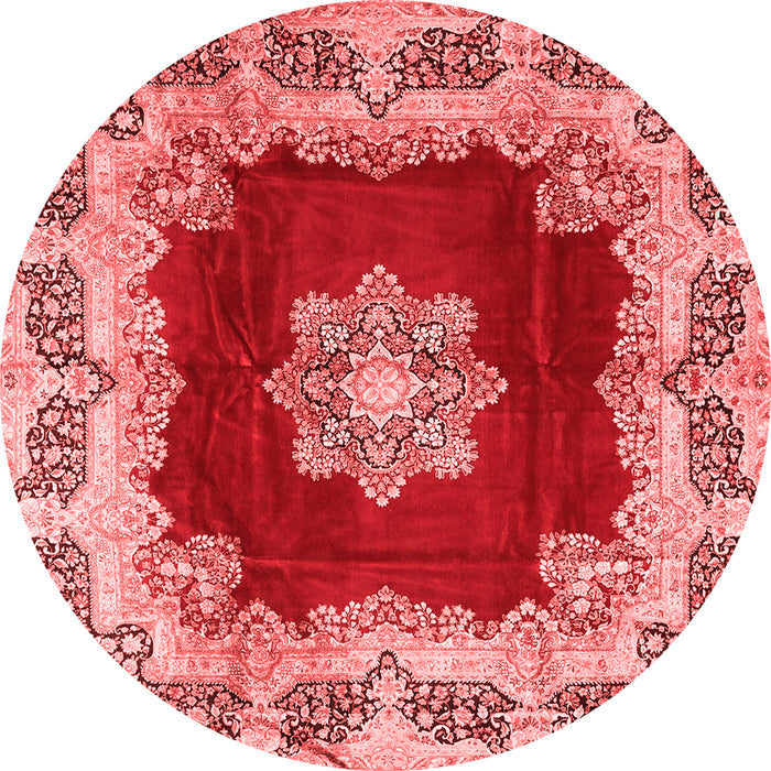 Machine Washable Medallion Red Traditional Rug, wshtr3979red